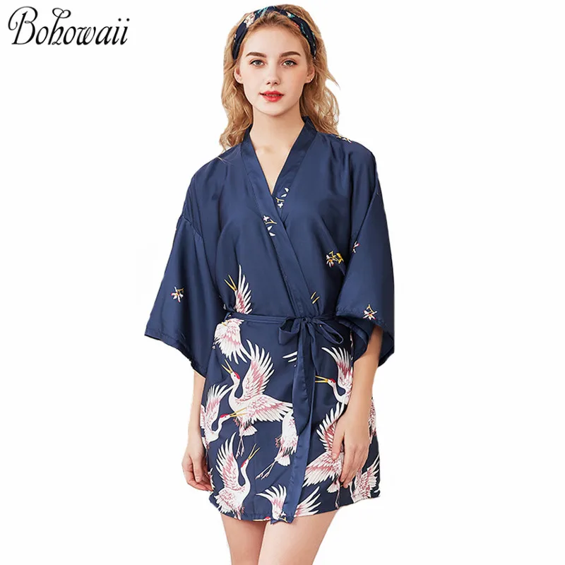 Пижама BOHOWAII женская Классический мягкий халат ночная рубашка большие