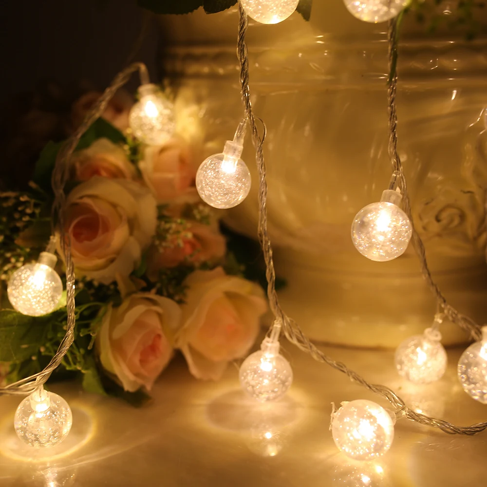 Праздничные огни шар пузырь хрустальный Светодиодная гирлянда AC/на батарейках