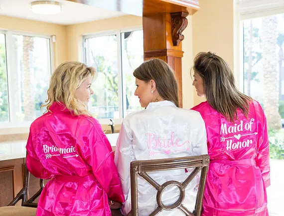 На заказ монограмма блестящая Свадебная девичник невесты атласная пижама для