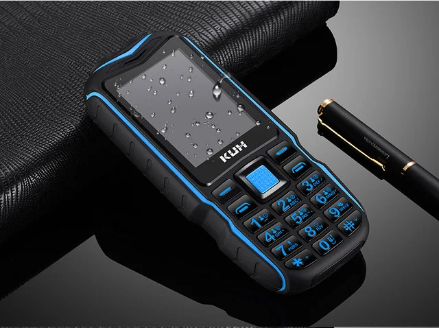 All Blue Мини внешний аккумулятор, телефон KUH T3, большой голос, 2,4 дюймов, двойной фонарик, быстрый набор, прочный мобильный телефон - Цвет: All Blue
