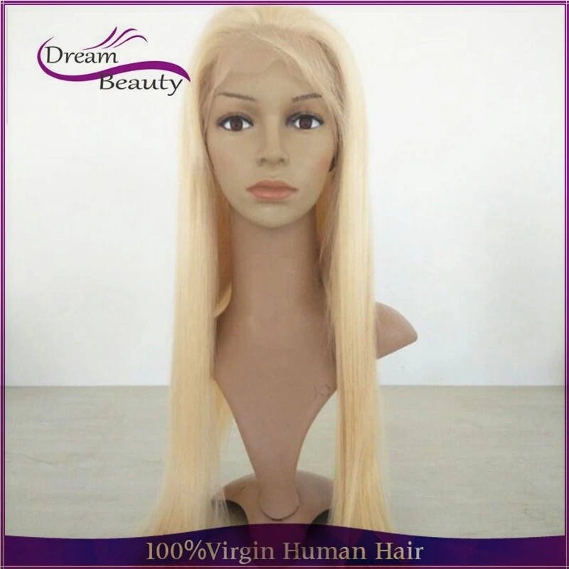 Top Quality Blonde Full Density Virgin Brazilian Thick Human Hair Wig Lace Cheap Front Glueless | Шиньоны и парики