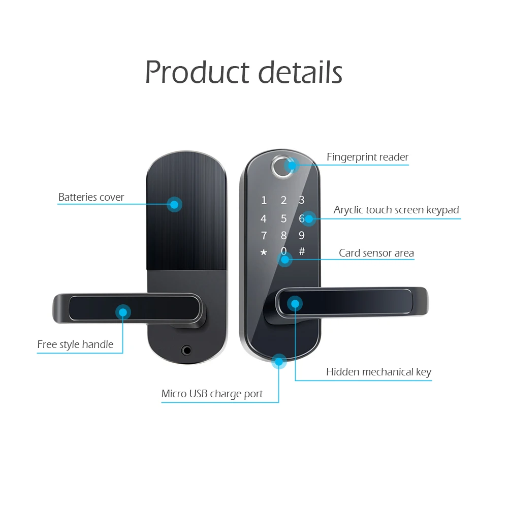 TT замок без ключа Bluetooth биометрический дверной отпечатков пальцев