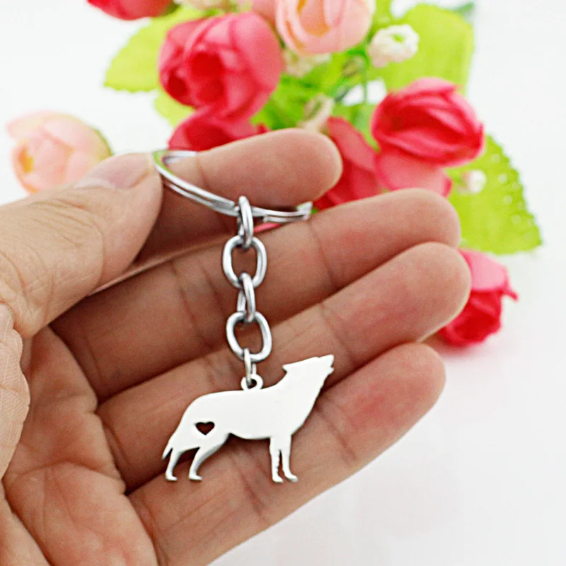JWEIJIAO волк талисманы брелок для ключей и брелок держатель из нержавеющей стали подарок для детей Детская сумка кулон в виде животного SKU46