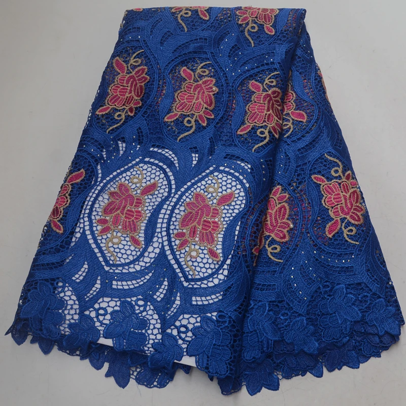 8 color High quality African guipure lace fabric two colors big cord 5yards/lot thick water soluble WLP016 | Дом и сад