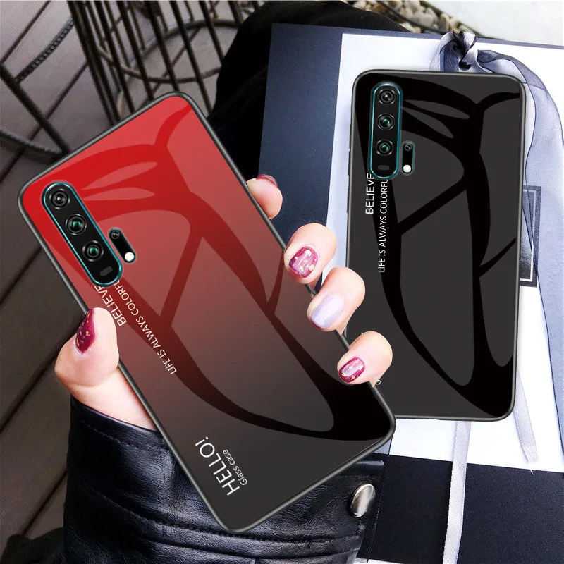 Для Huawei Honor 20 pro Чехол Honor20 из закаленного стекла роскошный градиент мягкая