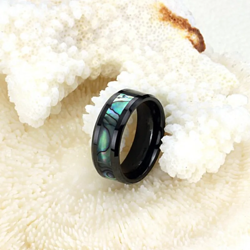 Корейские ювелирные изделия натуральная ракушка черное керамическое кольцо