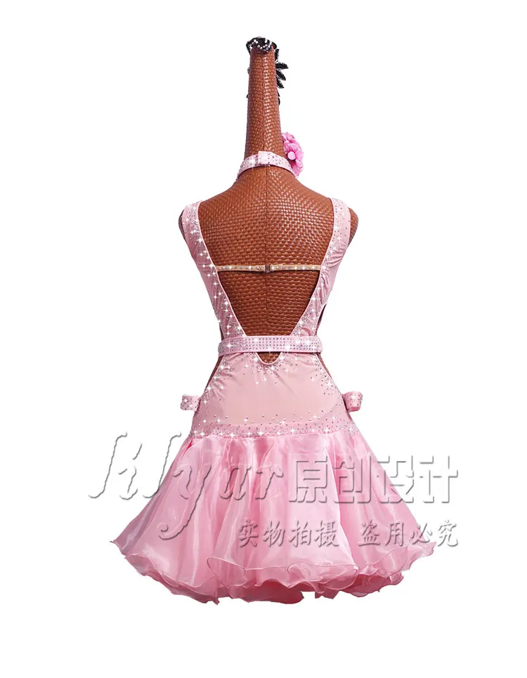 Женское платье для латинских танцев со стразами высокое качество по