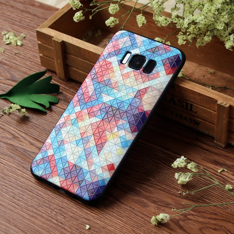 3D Relief Cute Cartoon Flowers Pattern Soft Silicone + TPU Phone Cases for Samsung Galaxy S8 plus Shockproof phone Case Cover |