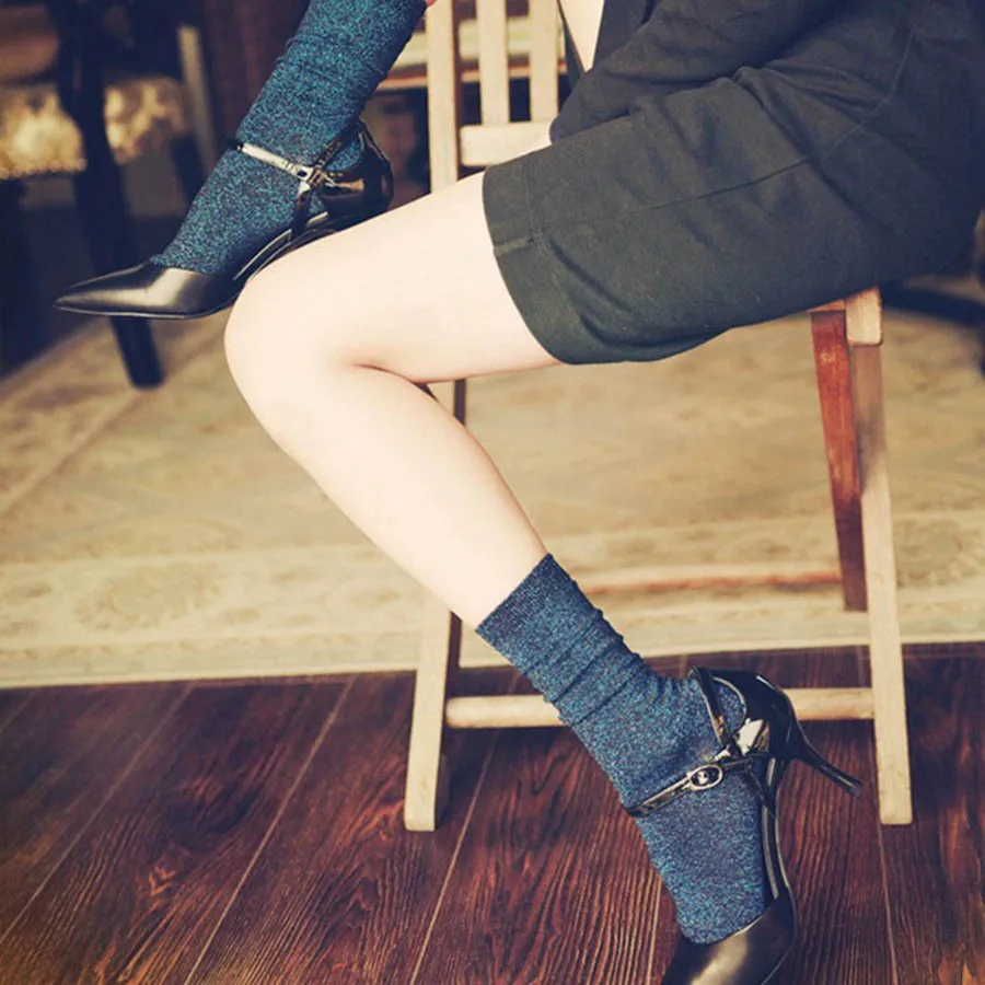 [COSPLACOOL] Новые красочные блестящие золотистые Серебристые в тюбике носки женские