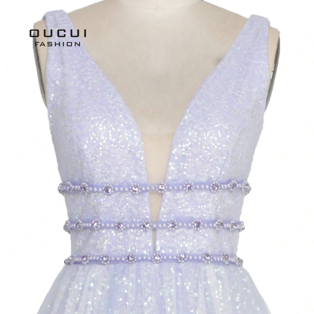 Элегантное ТРАПЕЦИЕВИДНОЕ платье для выпускного вечера длинное светоотражающее