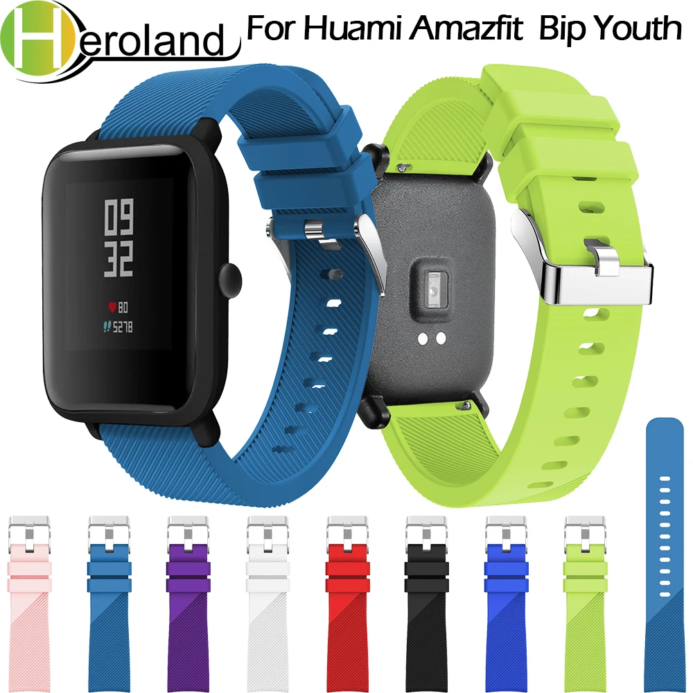 20 мм силиконовый ремешок для наручных часов Huami Amazfit Bip Youth Lite Band xiaomi huami amazfit BIT PACE