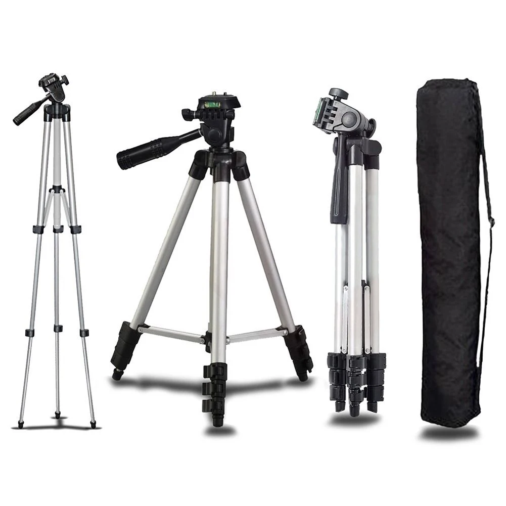 

ALLOET 35-104cm Portable Aluminium Adjustable Camera Tripod Stand With Phone Mount Holder Clip For iPhone XS X 7 Samsung S10 S9