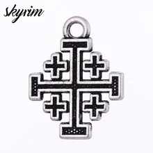 Skyrim 20pcs винтажная религиозная подвеска античное серебряное