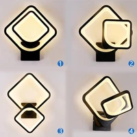 revolving 27w led wall lamp modern living room aisle staircase square lamps bedroom bedside 3 light colors changeable wall light