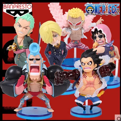 6 шт./компл. Аниме One Piece Luffy Donquixote Doflamingo Sanji Zoro фигурка модель игрушки|Игровые