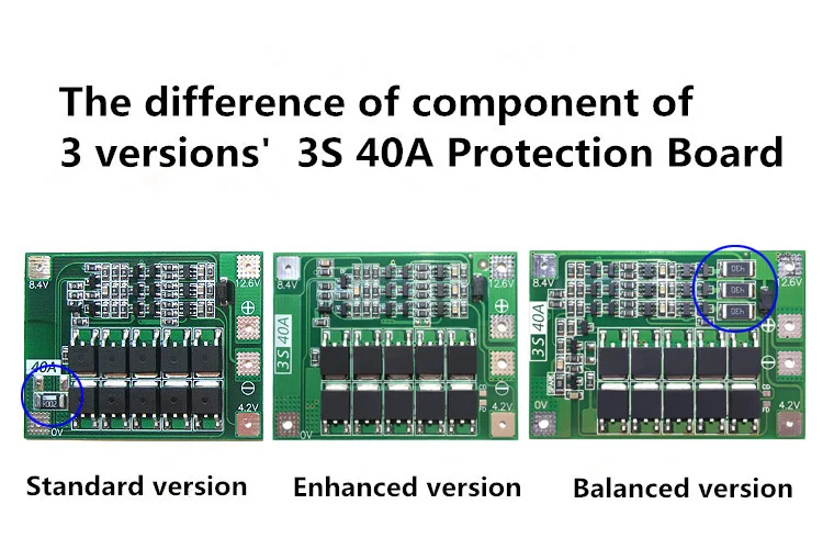 3S 40A литий-ионная батарея зарядное устройство Защитная плата PCB BMS для электродвигателя 11,1 В 12,6 в Lipo ячеечный модуль с балансом