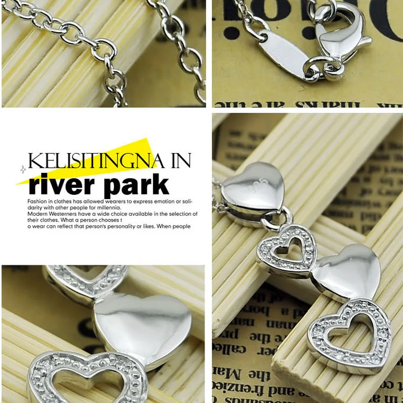 

Free shipping 925 sterling silver heart necklace popular fashion female models silver heart-shaped pendant necklace gifts