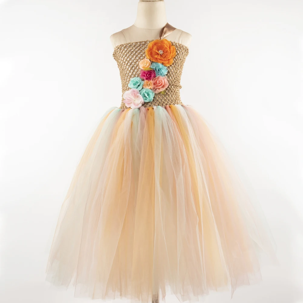 Платье с цветочным сказочная балетная пачка и венком нарядный костюм феи платье