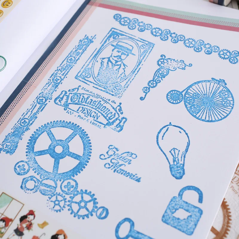 Vintage Travel Memory Edison Clear Silicone Stamp Card Making Scrapbooking Journal Art DIY Diary Photo Album Paper Craft Decor | Канцтовары