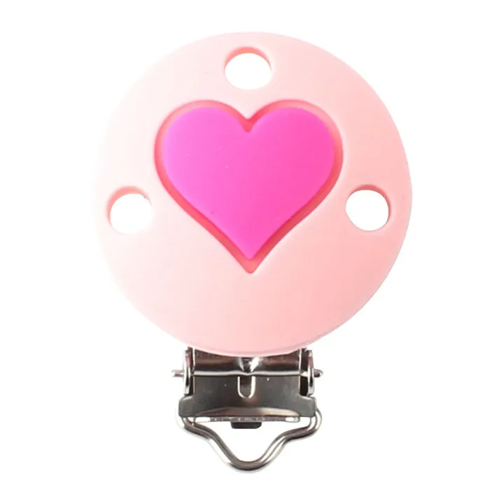 58 Candy Pink Heart 1 шт. Корона сердце звезды силиконовые соски зажимы Детские Прорезыватели для зубов пустышка держатель Клип цепочка для прорезывателя уход Игрушка аксессуары - Цвет: 58 Candy Pink Heart