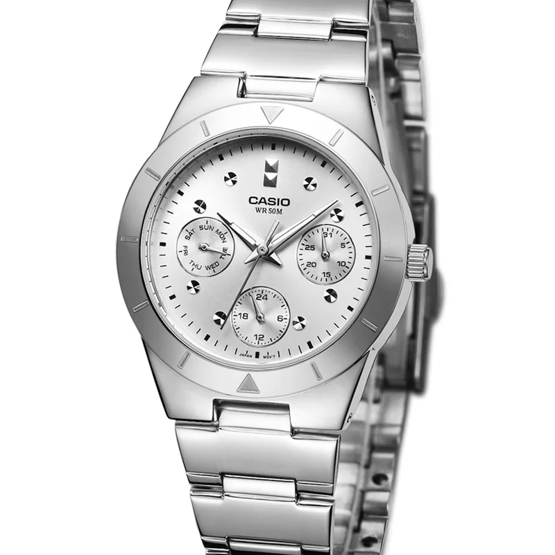 Часы Casio женские Кварцевые водонепроницаемые Простые Модные с ремешком из стали