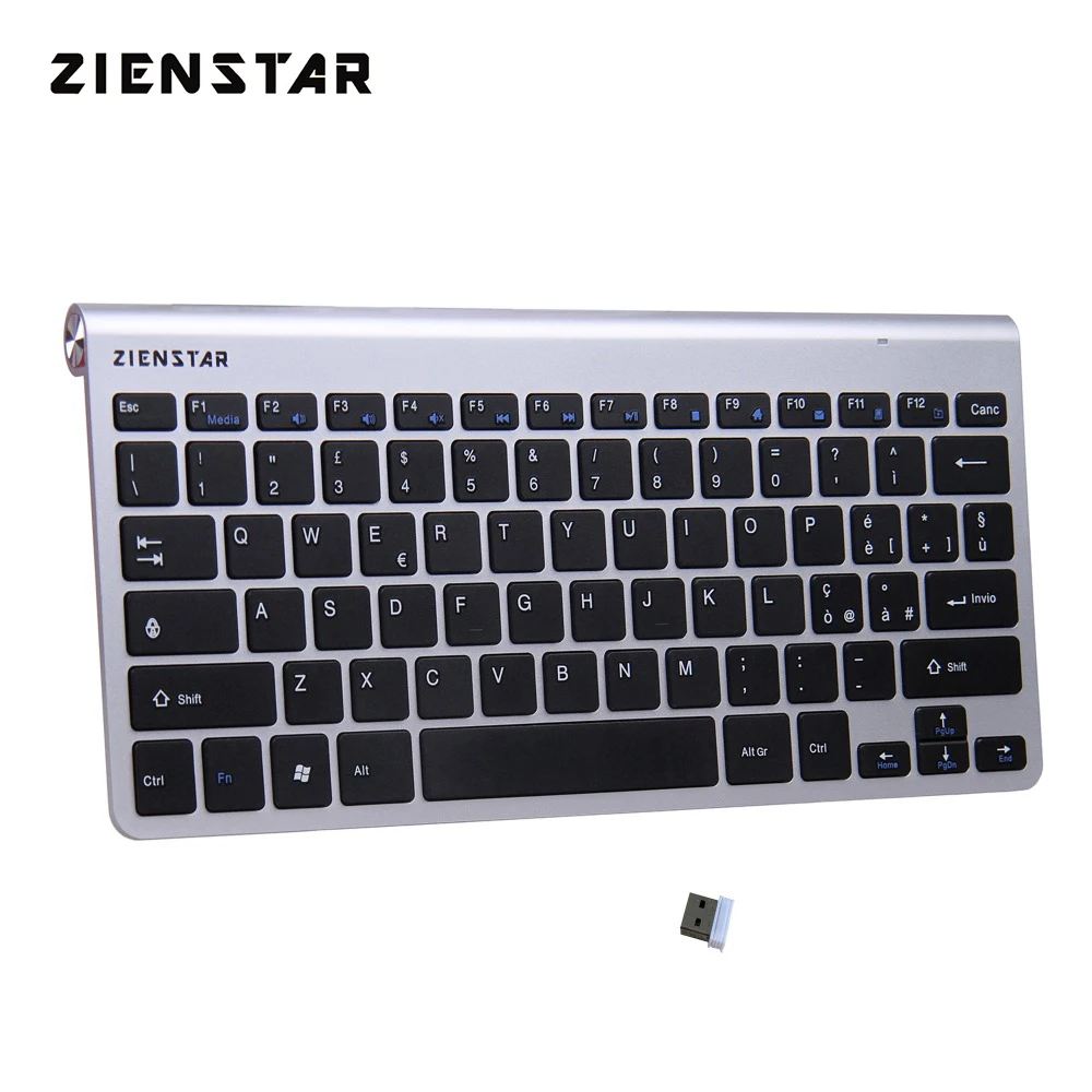 Zienstar итальянский Язык Ultra Slim 2 4G Беспроводной клавишные для Macbook ПК портативный