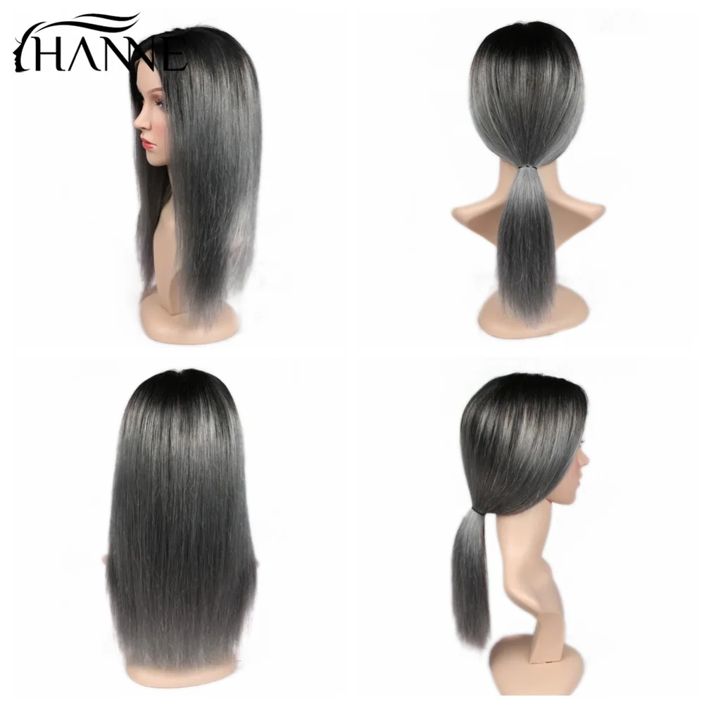 HANNE 4*4 парик из натуральных волос с естественным Hairline косплей парик Омбре розовый/99J/серый прямые человеческие волосы парики Bralizian