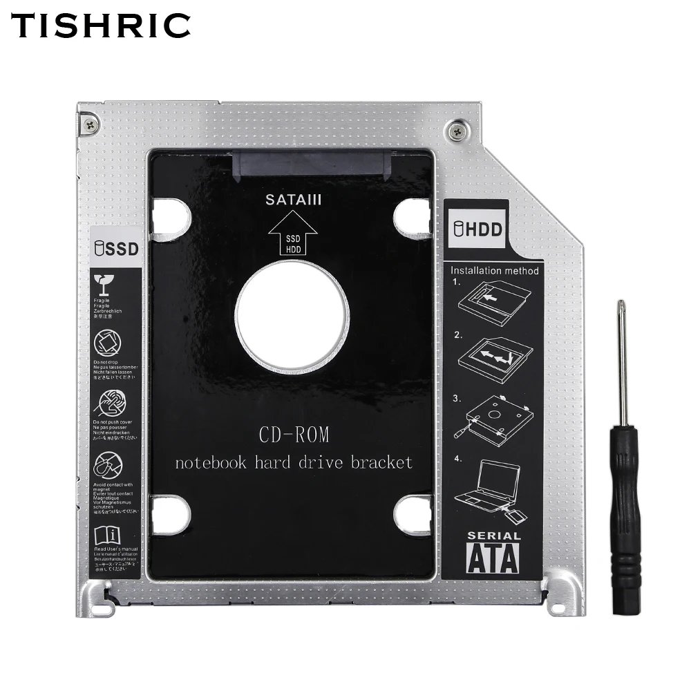 TISHRIC для Macbook Air Pro 13 &quot15&quot 17 &quotSuperDrive Optical Bay 2nd HDD Caddy 9 5 мм SATA на SSD корпус Optibay|hdd caddy