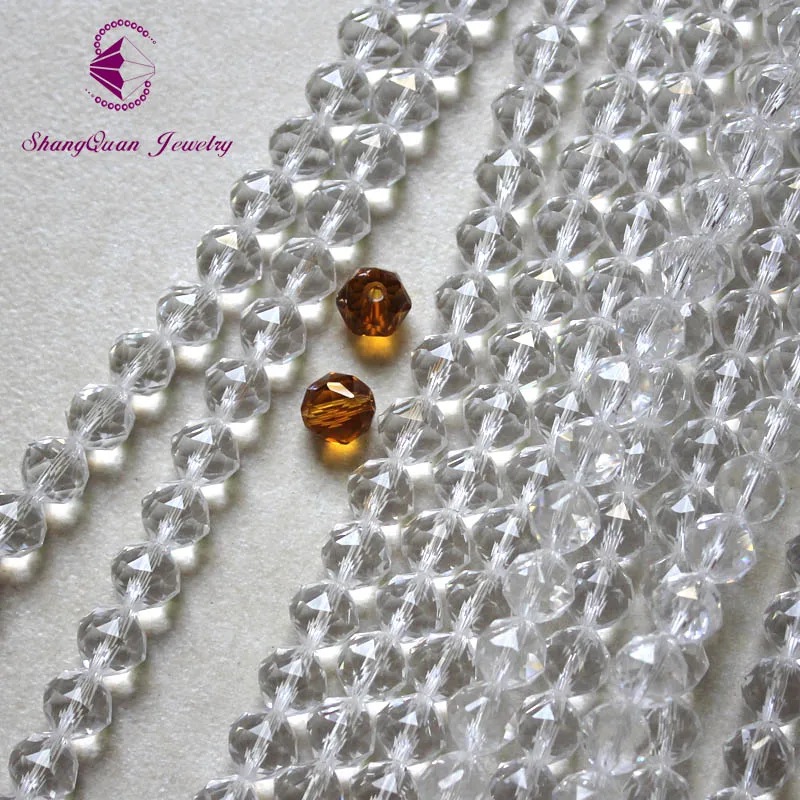 Shangquan Beads Top AAA 100PCs Clear Mix Color Round Faceted Crystal Spacer 8mm | Украшения и аксессуары