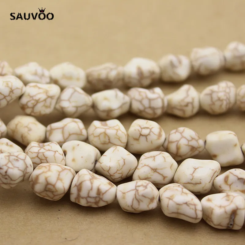 Sauvoo прибл. 29 шт./упаковка натуральный белый крест Howlite камень Бусины россыпью 15 мм
