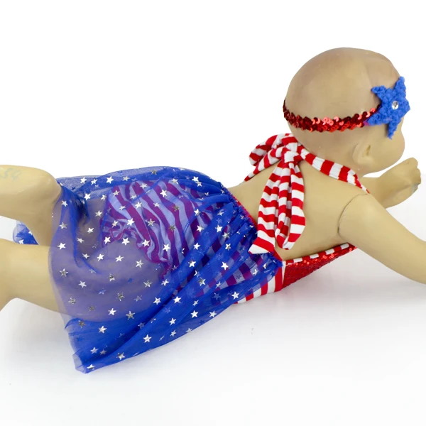 Юбка пачка для девочек Комбинезон с лентой на голову звезды блестками лямкой шее