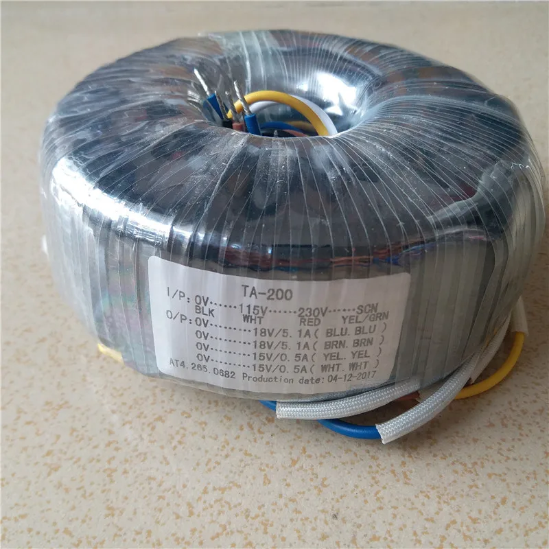 2*18V 5.1A 2*15V 0.5A тороидальный трансформатор медь 115V 230V вход пользовательский 200VA для