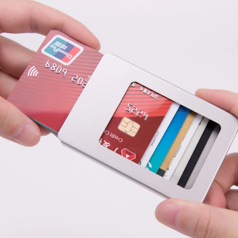 BISI GORO модный креативный алюминиевый кошелек Тонкий металлический Анти rfid твердый порта тарджеты минималистичный Новое поступление держатель для карт