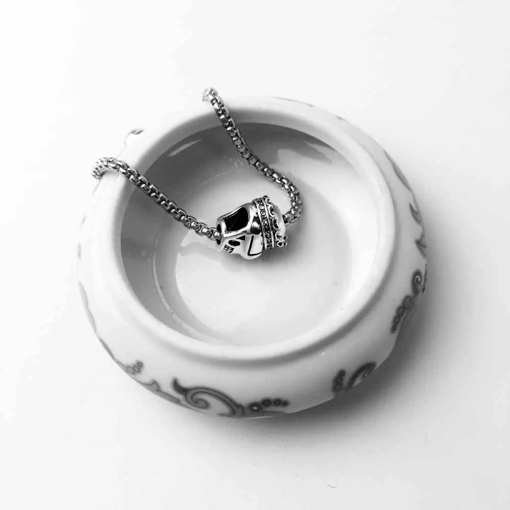 Череп королевы кармы бусины белый CZ СЕРЕБРЯНАЯ Мода DIY Изготовление скелета