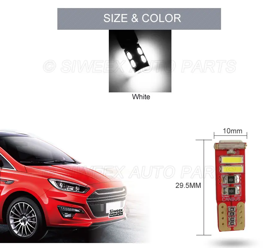2 шт. Автомобильные светодиодные лампы 12 В DC T10 7020 6 SMD|interior light|auto interiorcar panel led light |