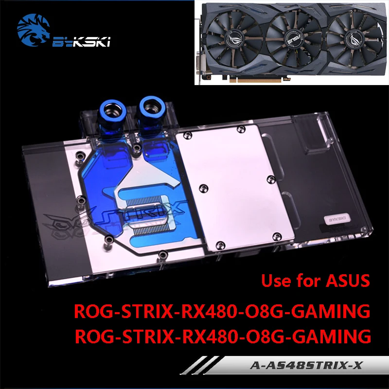 Видеокарта BYKSKI для ASUS ROG STRIX RX590/RX480 O8G GAMING/rx470|video card graphics|block blockvideo asus |