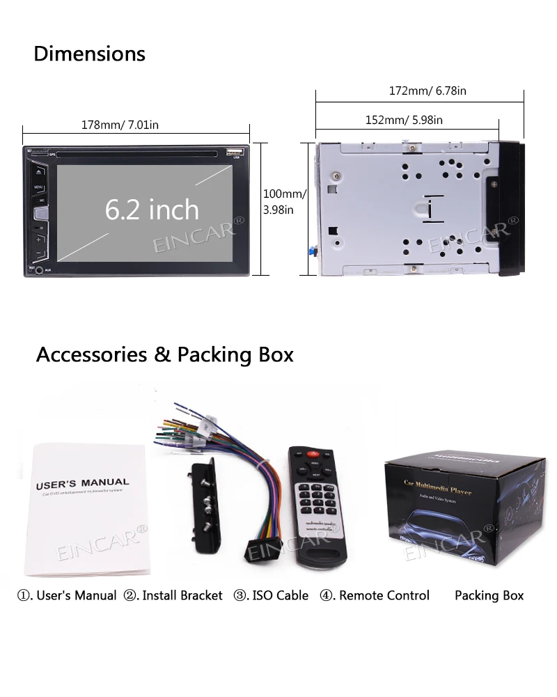 2 Din 6 ''автомобильный Радио Стерео Авторадио Bluetooth FM AM RDS приемник DVD