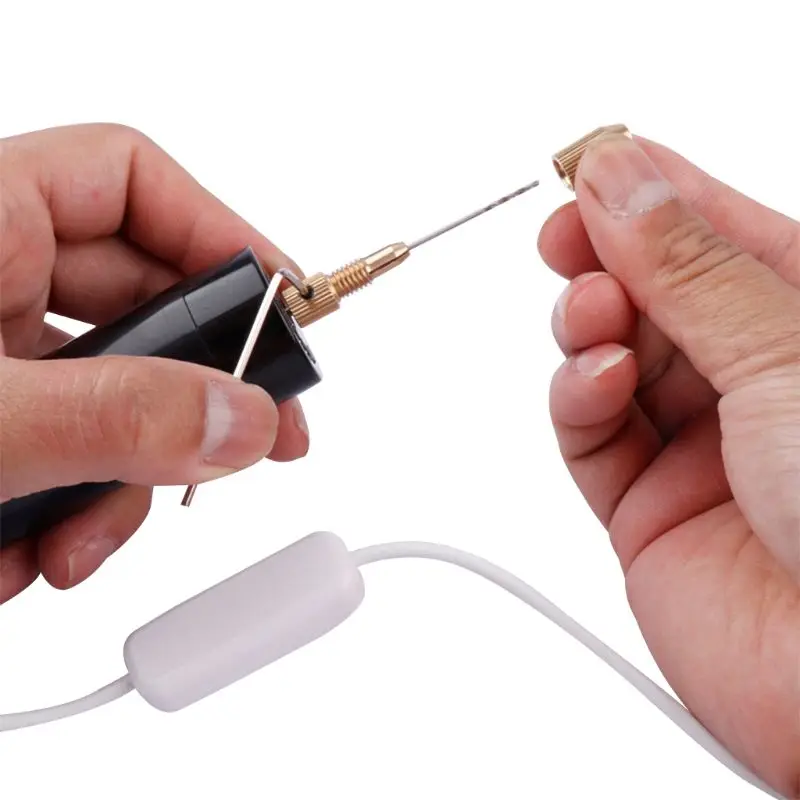 Портативная мини-электрическая ручная дрель Micro USB маленькие сверлильные патроны