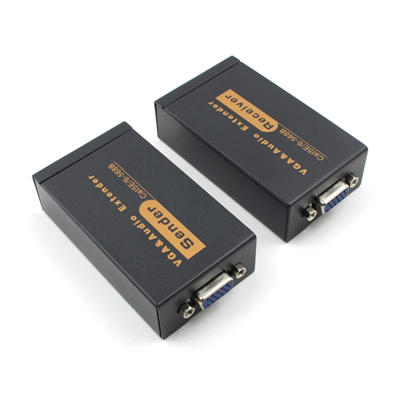 100M VGA Video Audio Extender Over Single RJ45 CAT5e/6 1080P Extension adpater Lightning protection | Компьютеры и офис
