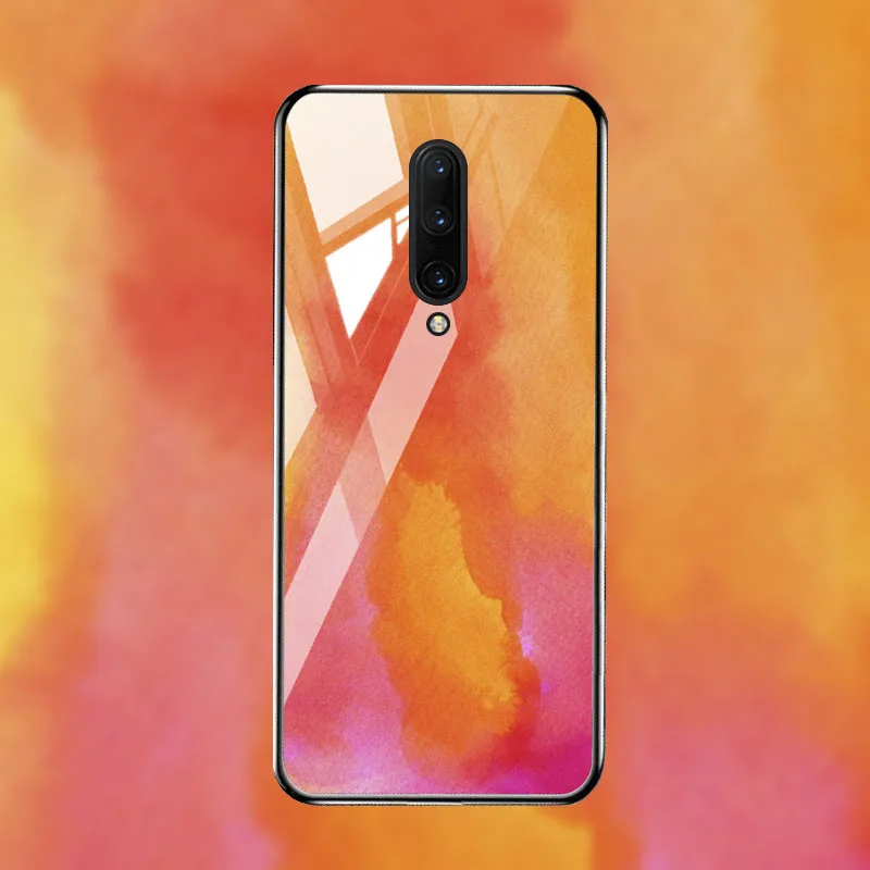 M066 Чехол для Oneplus 7 7T Pro, Роскошный чехол из закаленного стекла, чехол для One plus 7 7T Pro, бампер, чехол - Цвет: M066