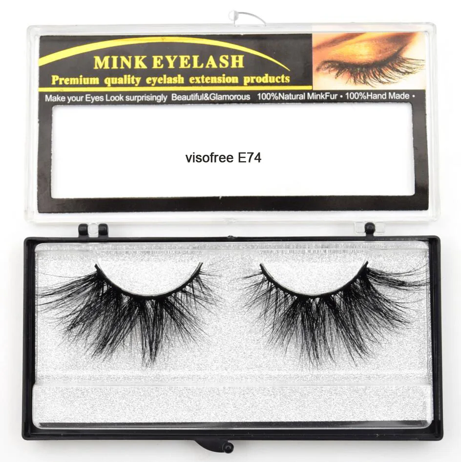 visofree E74 Visofree ресницы норковые ресницы крест-накрест пряди бескровные 3D 25 мм ресницы норковые ресницы мягкие драматические ресницы E80 макияж - Цвет: visofree E74