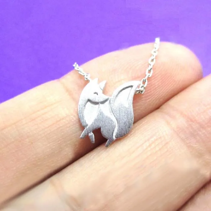 10 шт./лот модное ожерелье с кулоном в форме малыша лисы Золотое и серебряное для