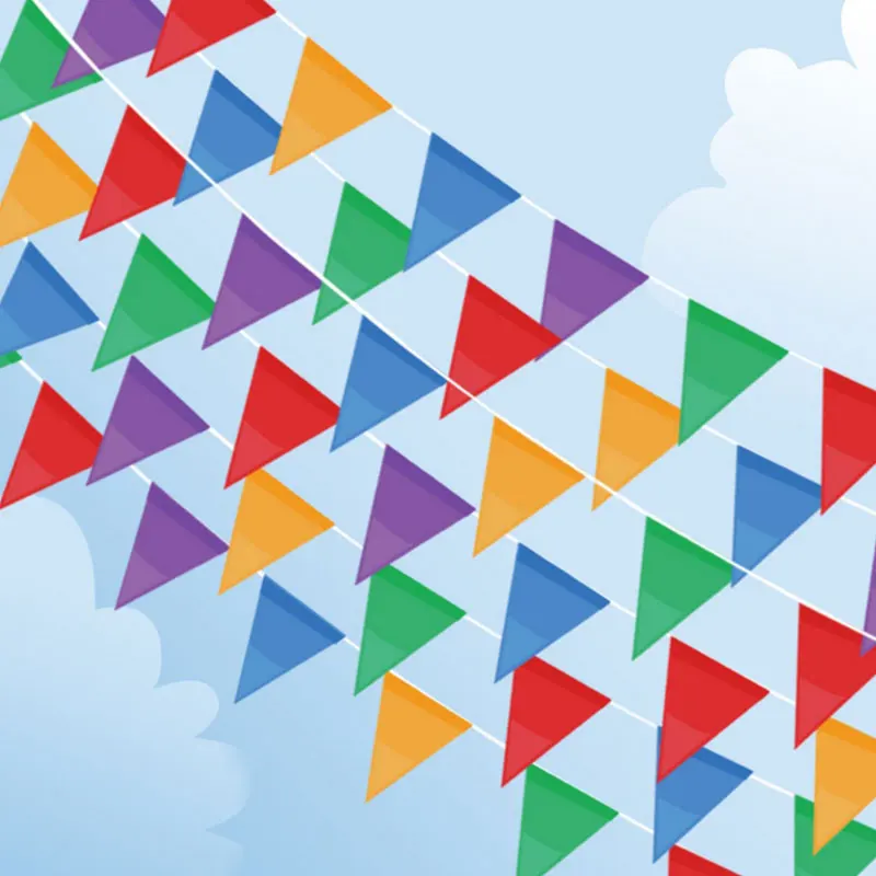 10/50 метров ручной работы тканевая гирлянда треугольных флагов свадебная фестивальная пеннантная нить баннера бантики разноцветные