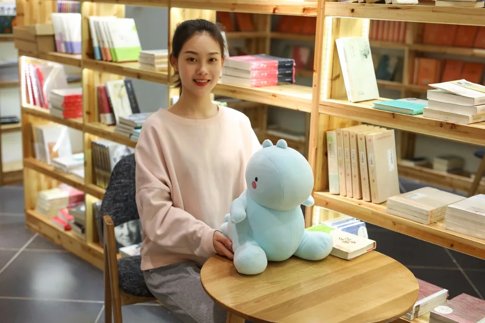 

about 30cm cartoon blue dinosaur plush toy soft cotton doll sofa pillow ,birthday gift b2859