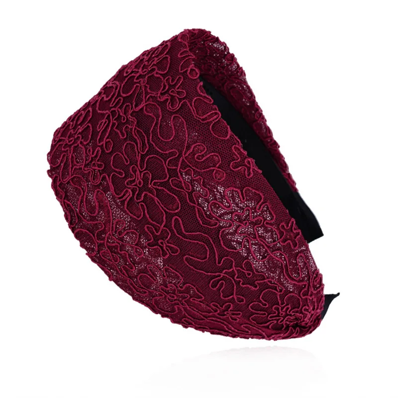 WINE RED 1 шт., Женская широкая повязка на голову 3 см, ткань, корейские аксессуары для волос, тканевая повязка на голову, обруч для волос, однотонный цвет, для женщин, ювелирное изделие - Цвет: WINE RED
