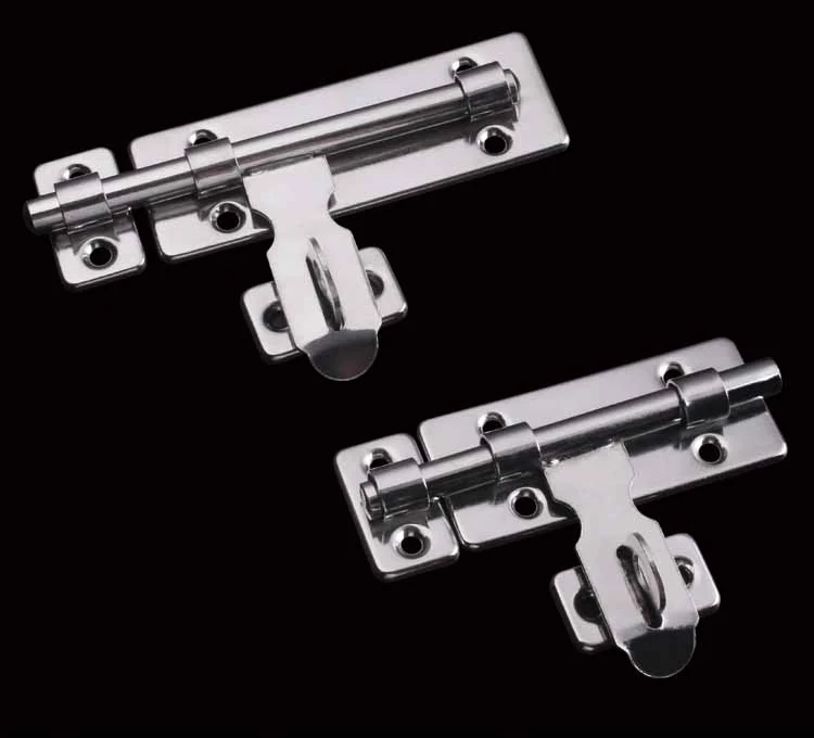 Thick Stainless Steel Anti-Theft Door Lock Bolt Two-Way Pin Ming Toilet Buckle Around Hardware With Screws | Обустройство дома