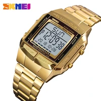 mens watch brand skmei watches waterproof stainless steel digital mens wristwatch chronograph countdown sport bracelet for man