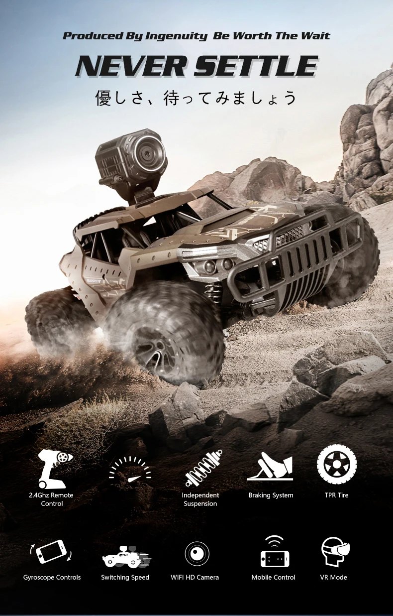 Радиоуправляемая машина с камерой 720P Полная функция 4WD Радиоуправление высокая скорость внедорожника 2,4 ГГц пульт дистанционного управления led Carros