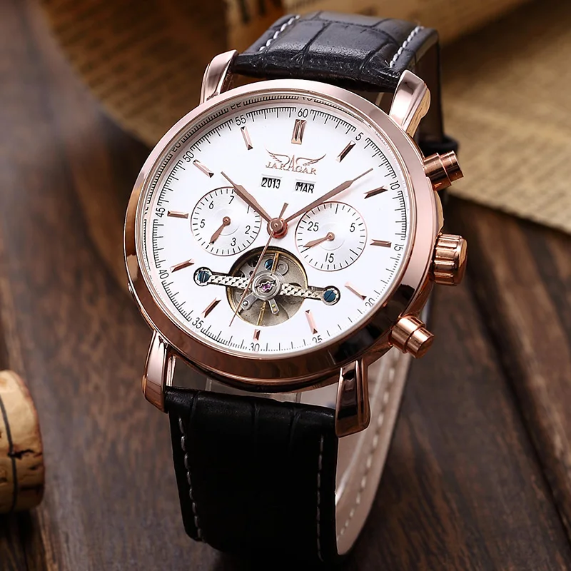JARAGAR Мужские наручные часы Tourbillon Мужские механические часы Дата Календарь Неделя Месяц многофункциональные наручные часы erkek kol saati