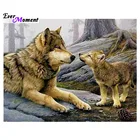 Рукоделие Алмазная мозаика Алмазная вышивка волки вышивка крестиком шитье матери и сына квадратная полная вышивка Рождество ASF387